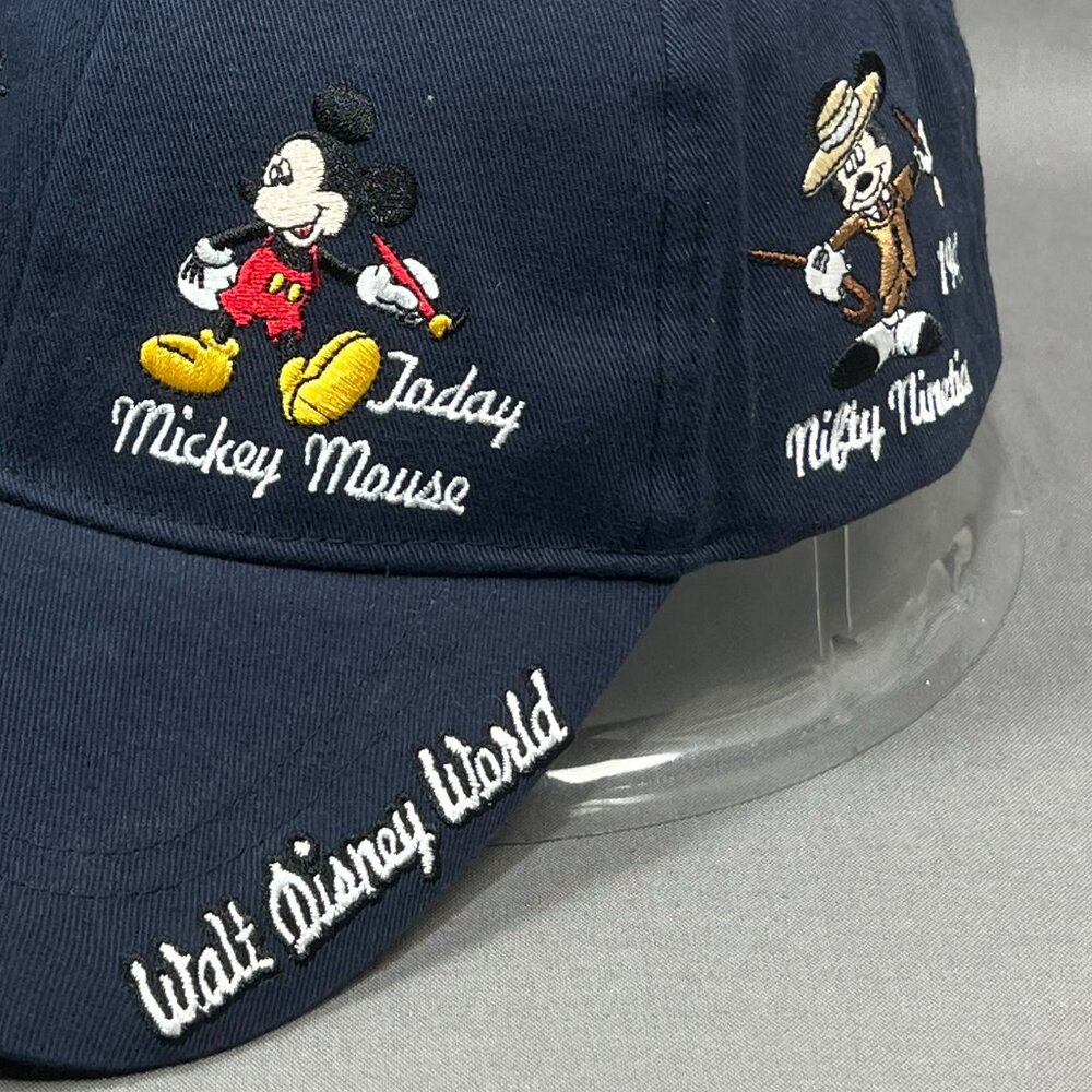 Walt Disney Mickey Mouse Through The years Strapback Hat Navy Adjustable Mens - Picture 8 of 15